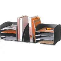 PaperFlow desk organizer, 8 vakken, Verstelbare scheidingswanden, zwart