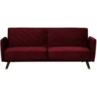 Beliani SENJA - Slaapbank 3-zits - Rood - Fluweel