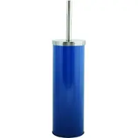 Spirella MSV Toiletborstel in houder/wc-borstel - metaal - marine blauw - 38 cm - Toiletborstels