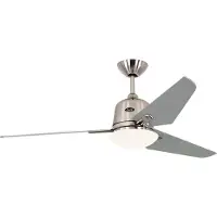 CasaFan Eco Aviatos 132 BN-SL Plafondventilator 31 W (Ø x h) 132 cm x 365 mm Chroom (geborsteld) Verwisselbare bladen, Met lamparmatuur, Met afstandsbediening