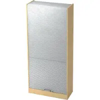 Hjh OFFICE PRO SIGNA R90 CE - Esdoorn/Zilver Roldeurkast Hoogte van de map | 5 OH Chrome metaal handgreep