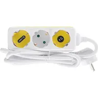 Q-Link stekkerdoos - 3-voudig - randaarde - 3 x 1.5 mm² - 1.5 m - wit