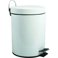 MSV Prullenbak/pedaalemmer - metaal - wit - 5 liter - 20 x 28 cm - Badkamer/toilet - Pedaalemmers