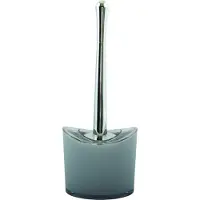 Spirella MSV Toiletborstel in houder/wc-borstel Aveiro - PS kunststof/rvs - lichtgrijs/zilver - 37 x 14 cm - Toiletborstels