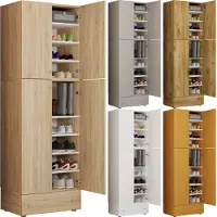 VCM LonaXXL schoenenkast 4 deuren 1 lade eik decor.