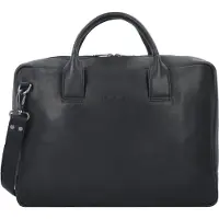 Plevier Gherkin Gherkin Koffer Leer 40 cm Laptop compartiment zwart