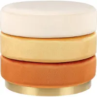 Beliani LOUIN - Poef - Oranje - Fluweel