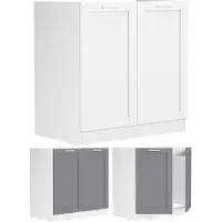 VCM Colura keuken onderkast voor gootsteen 80 cm 2 deuren antracietgrijs, wit.