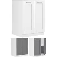 VCM Colura keuken onderkast 60 cm 2 deuren antracietgrijs, wit.