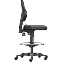 BIMOS Werkstoel Allrounder, zonder armleuningen, permanent contact, met zit-stop-wielen, kunstleer, zwart