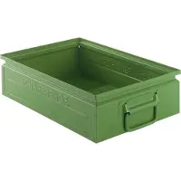 Schäfer Shop stapelbak, 16 l, 100 kg, L 478 x B 307 x H 120 mm, staal, RAL 6011 (resada groen)