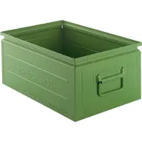 Schäfer Shop stapelbak, 25 l, 120 kg, L 478 x B 307 x H 200 mm, staal, RAL 6011 (resada groen)