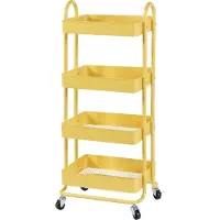 En.casa Keukentrolley Pyhäntä met 4 manden 103,5x46x35 cm geel []