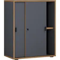 VCM Houten kantoorkast Dossierkast Kantoormeubilair Kast Salia 2-voudig breedte 60 cm Schuifdeuren