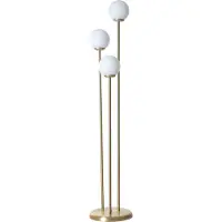 Opviq Asir - Vloerlamp - Wit en Goud - 30 x 30 x 150 cm
