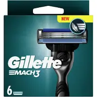Gillette - Mach3 scheermesjes voor mannen - Blauw/Zwart - 6 stuks