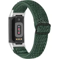 Strap-it Activity tracker bandje - elastisch nylon bandje geschikt voor Fitbit Charge 3 / Fitbit Charge 4 - groen