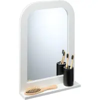 Relaxdays badkamerspiegel met opbergruimte - 54 x 38 x 8,5 cm - wandspiegel - wit