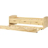 Beliani PETIVILLE - Onderschuifbed - Lichtbruin - 90 x 200 cm - Hout