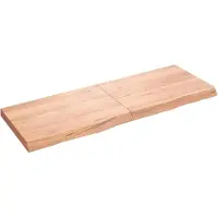 vidaXL Wastafelblad 140x50x(2-6) cm behandeld massief hout lichtbruin