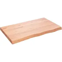 vidaXL Wastafelblad 100x60x(2-6) cm behandeld massief hout lichtbruin