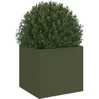 vidaXL Plantenbak 32x30x29 cm staal olijfgroen