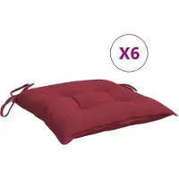 vidaXL Stoelkussens 6 st 40x40x7 cm oxford stof wijnrood