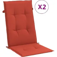 vidaXL Stoelkussens 2 st hoge rug 120x50x4 cm stof gemêleerd rood