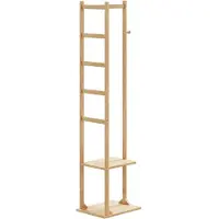 vidaXL Kapstok met haken en schappen 38,5x30x156 cm bamboe