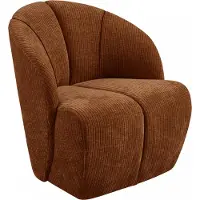 Woood Mojo Draaifauteuil - Ribstof - Roest Bruin - 75x68x77