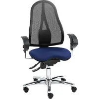 Topstar bureaustoel SITNESS 15, permanent contact, met armleuningen, gazen rugleuning, fitness-orthozitting, zwart/blauw
