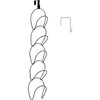 Intirilife hoedenstandaard cap houder 5 ringen in zwart om op te hangen - 16,9 x 14,5 x 78 cm - hanger organisator voor petten kleding tassen sjaal houder voor deur kledingkast individueel pluggable