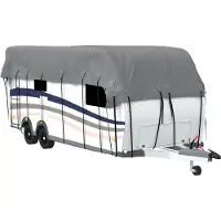 vidaXL Caravan dakbedekking 800x300 cm vliesvlies grijs