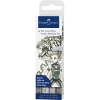 Faber-Castell tekenstift - brushpen - Pitt Artist Pen - Comic - 4-delig - FC-267195