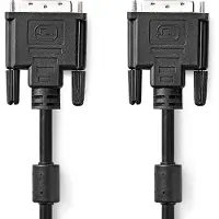 Nedis DVI-Kabel | DVI-D 24+1-Pins Male | DVI-D 24+1-Pins Male | 2 m | 1 stuks - CCGP32001BK20 CCGP32001BK20