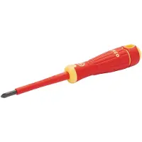 Bahco Schroevendraaier BahcoFit | geïsoleerd | VDE | rubber greep | Combitip 6 mm/PH2 - retailverpakking - SB148.002.100