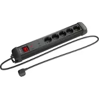 Lanberg VERLENGSNOER- STEKKERDOOS- SP1 5M 5X SCHUKO OUTLETS ZWART SP1-05F-0500-BK