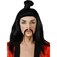 Maskworld Kung Fu Meester Pruik - Carnaval Kostuum Pruik