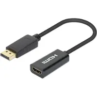 Manhattan 153713 DisplayPort Adapter [1x HDMI-bus - 1x DisplayPort stekker] Zwart 15 cm