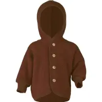 Engel - Kinder Kapuzenjacke mit Holzknöpfen - Wollen vest 74/80, bruin