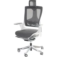 Mendler Bureaustoel MERRYFAIR Wau 2, bureaustoel draaistoel, bekleed/mesh, ergonomisch ~ zwart-grijs