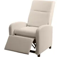 Mendler TV fauteuil -H18, relax fauteuil, kunstleer opvouwbaar 99x70x75cm ~ crème