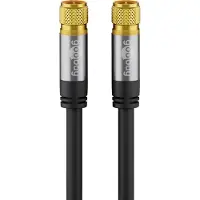 Goobay F (m) - F (m) coaxkabel | 135 dB | koper | recht | verguld | zwart | 5 meter