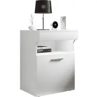 Hioshop SlepalM nachtkastje 1 deur 1 plank wit.