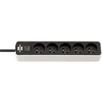 Brennenstuhl Ecolor stekkerdoos 5-voudig wit/zwart 1,5m H05VV-F 3G1,5 *FR/BE*