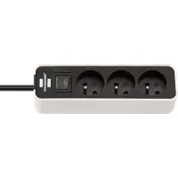 Brennenstuhl ecolor driewegstopcontact, verdeeldozen met schakelaar, 3,00 meter kabel