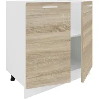 VCM Esilo keuken onderkast 80 cm 2 deurenwit, eik decor.