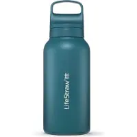 LifeStraw Go Laguna Teal GOST-1L-TEAL Stainless Steel, waterfles met 2-stage filter, 1L