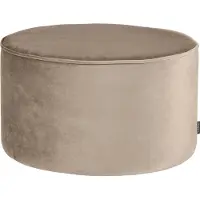 Woood Sara Poef Laag - Velvet - Khaki - 60x36x60