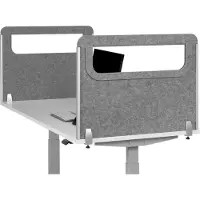 BakkerElkhuizen Akoestische scheidingswand BE Safety Screen zijwand, met venster, dikte 10 mm, B 600 x D 20 mm, lichtgrijs